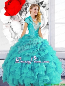 2015 Fabulous Sweetheart Quinceanera Dresses with Beading and Ruffles