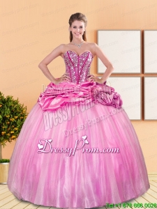 Modest Beading and Pick Ups Sweetheart Quinceanera Dresses for 2015 Spring