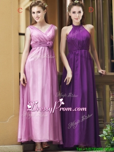 Exclusive Empire Chiffon Ankle Length Dama Dress with Ruching