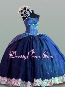Luxurious Quinceanera Dresses with Lace in Navy Blue for 2015