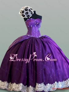 Feminine Ball Gown Sweetheart Quinceanera Dresses with Lace for 2015