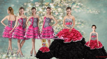 Perfect Zebra and Sash Quinceanera Dresses and Ruffled Layers Dama Dresses and Cute Strapless Little Girl Dresses