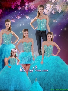 Detachable Ball Gown New Quinceanera Dresses with Beading and Ruffles