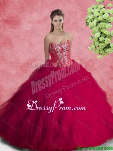 2016 Pretty Quinceanera Dresses with Beading and Ruffles