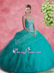 2016 Summer Perfect Strapless Sweet 16 Dresses with Beading and Ruffles