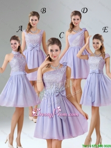 2016 Spring A Line Mini Length Dama Dresses in Lavender