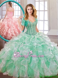 Popular Beading and Ruffles Multi Color Quinceanera Dresses
