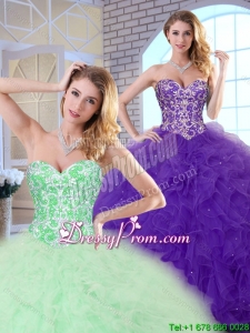 Perfect Sweetheart Quinceanera Gowns with Beading and Ruffles