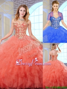 Perfect Sweetheart Quinceanera Gowns with Beading and Ruffles