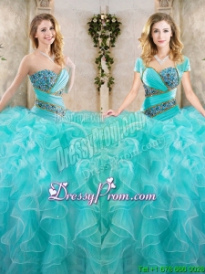 New Arrivals Beading Aqua Blue Quinceanera Gowns with Sweetheart