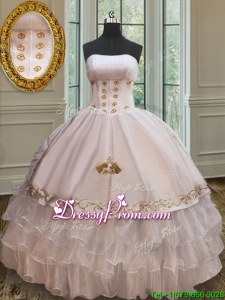 New Embroideried and Ruffled Layers Quinceanera Dress in Organza and Taffeta