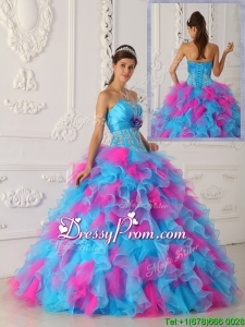 Winter Lovely Multi Color Floor Length Appliques Quinceanera Dresses