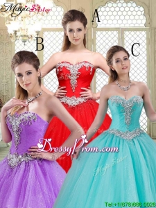 Stylish Sweetheart Brush Train Quinceanera Dresses with Beading