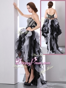 2016 Perfect Sweetheart High Low Beading Prom Dresses in Multi Color