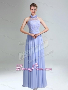 Belt and Lace Halter Empire Lace Up Dama Dress for 2015