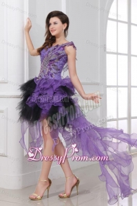 Sexy High-Low Prom Dress with One Shoulder Ruffles