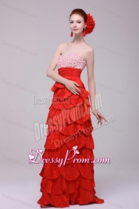 Wonderful Column Sweetheart Red Floor-length Prom Dresses with