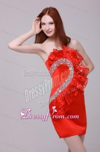 Column Wine Red Strapless Beading and Ruching Prom Dress