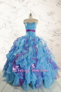 2015 New Style Multi Color Quinceanera Dresses with Beading and Ruffles