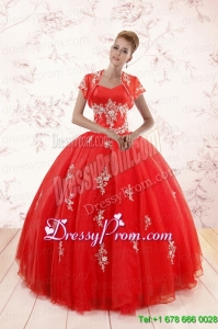 2015 Ball Gown Sweetheart Appliques Quinceanera Dresses with