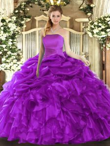 Extravagant Floor Length Ball Gowns Sleeveless Purple Sweet 16 Quinceanera Dress Lace Up