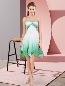 Beading Multi-color Lace Up Sleeveless Asymmetrical