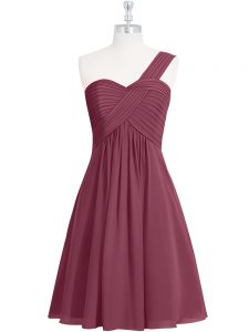 Chiffon Sleeveless Knee Length Dress for Prom and Ruching