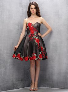 Spectacular Brown and Pink And Black Zipper Homecoming Dress Appliques Sleeveless Mini Length