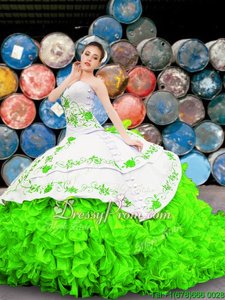 Lovely Floor Length Ball Gowns Sleeveless Spring Green Vestidos de Quinceanera Lace Up