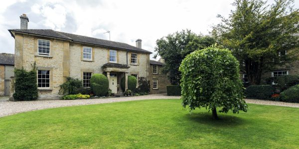 Large front yard of house